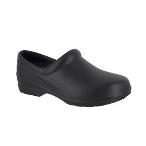 Easy Works "Kris" by Easy Street Slip Resistant Black Clog Work Shoe
